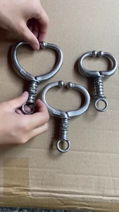 NoPiercing Required Livestock Nose Rings Stainless Steel Spring Cattle Cow Nose Leads For Cattle Management Three Size