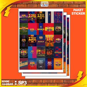 GAMBAR STICKER BARCELONA / STIKER BARCELONA / PAKET STIKER BARCELONA PER 25 PCS / KODESP3
