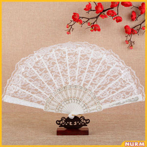 Nurm Vintage Style Lace Folding Hand Fan Bride Hand Fan Art Craft Gift Decor