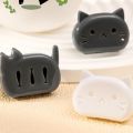 SUNANNE 4pcs Di động Hộp đựng cọ trang điểm Có thể tái sử dụng Phim hoạt hình Bảo vệ đầu bàn chải đánh răng cho mèo Thời trang mới Ngăn ngừa bụi Bao bảo vệ bàn chải đánh răng du lịch Hành trình. 