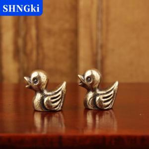 SHNGki Hai bức tượng vịt bằng đồng Bộ trà thủ công trang trí Bàn cà phê theo chủ đề vật nuôi đồ trang trí Vịt Dễ Thương và quà tặng