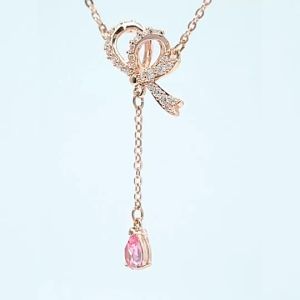 Swarovski15 VOLTA Necklace Y-shaped Chain Bow Necklace Womens Necklace Jewelry Non-fading Necklace Gift Silver Necklace Pearl Jewelry Necklace Chain Necklace Women Girlfriend Snowflake Necklace Christmas Pearl Jewelry Christmas Decorations