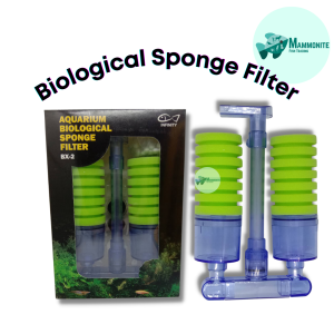 Aquarium Biological Sponge Filter BX-2 For 20 to 50 Gallons Fish Tank Fresh and Salt Water