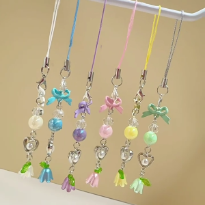 Elegant Heart Phone Lanyard Charm Aesthetic Accessory Wallet Adornment Phone Embellishment Suitable for Backpack Key Bag