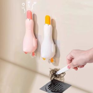 YTRYTWE 5pcs 2-in-1 Duck Bathroom Hair Clip Stable Tweezers Cute Cleaning Clip Multifunctional Wall Mounted Garbage Clip Bathroom
