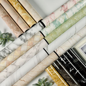 [Hot Sale] Yenhome 40cmX100cm Marble Vinyl Film Self Adhesive Wallpaper for Bathroom Kitchen Cupboard Countertops Contact Paper PVC Waterproof Wall Stickers