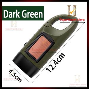 【LOCAL SELLER】Portable LED Flashlight Hand Crank Dynamo Torch Lantern Professional Solar Power Tent Light for Outdoor Camping Mountaineering