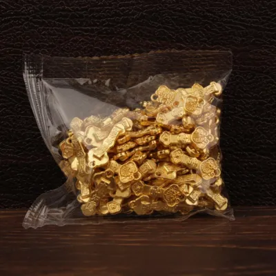FWQWQER 100PCS Gold Mini Gold Dollars Luck Charms Attract Wealth Chinese Feng Shui Ornaments Creative Handicrafts Miniature Gold Ingots Home Decoration