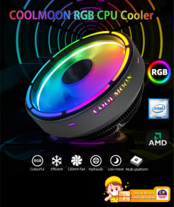 Coolmoon CPU Cooler Intel AMD Heatsink Fan Intel 1700/775/115X/1200/1366 AMD AM2/3/4 FM12 All Socket Processor Universal