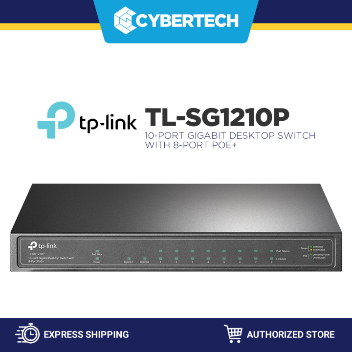 Cybertech TP-Link TL-SG1210P 10-Port Gigabit Desktop Switch with 8-Port ...