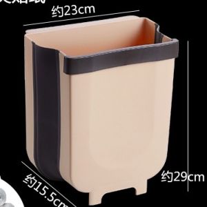 Hanging Trash Bin Foldable Kitchen Waste Rubbish Bag Holder Dustbin Garbage Hang on Cupboard