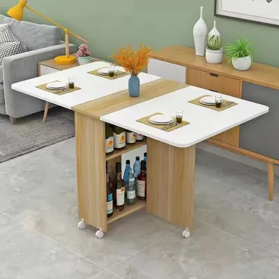 SANALI Folding Table Rectangular Multi-functional Mobile Small Household Table Small Apartment Special