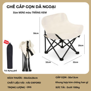 Ghế Mặt Trăng Du Lịch Dã Ngoại - Ghế Xếp Gấp Gọn Đa Năng Cắm Trại Camping Và Thư Giãn Tựa Lưng Chất Liệu Hợp Kim Không Gỉ Chịu Lực Đến 130KG - GCC4