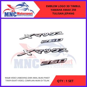 HARGA 1 PASANG EMBLEM LOGO BODY 3D TIMBUL TULISAN JEPANG NEMO YAMAHA XMAX X MAX 250