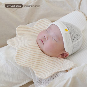 [Malang Honey] Korean 100% Pure Cotton Dry Air-Mesh Baby Rolling Bib for Baby Feeding/Drool Saliva (0-3years old) with Pacifier Clip - Organic Air
