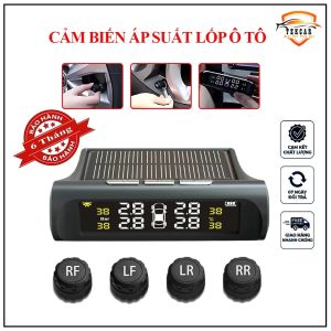 Cảm biến áp suất lốp ô tô xe hơi TPMS màn hình LCD gắn ngoài cao cấp Pin sạc +mặt trời tuổi thọ 5 năm Đo áp suất lốp