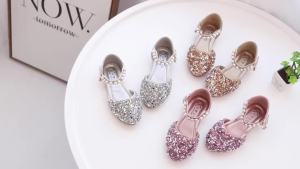 ICK Shop  New Korean fashion girls shoes princess shoes summer high heels spring and autumn single shoes，kids princess shoes