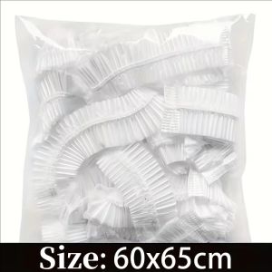 50/100 ชิ้น ผ้าคลุมกันฝุ่นแบบใช้แล้วทิ้ง / ผ้าคลุมเครื่องใช้ในครัวเรือนแบบหนาพิเศษขนาดใหญ่ / ถุงพลาสติกใสยืดหยุ่นสำหรับเก็บรักษาอาหารสด