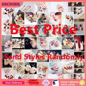 DECINIEE 24 Pcs False Nail Full Cover Fake Nail Crystal Elegant Pink Gradient French Short Nails Ellipse Shape Short Fake Nail