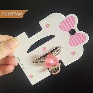 【PCWFKef】 50ชิ้นการ์ดคู่ลายสตรอเบอร์รี่ผูกโบว์น่ารักการ์ดกระดาษสำหรับเด็กผู้หญิงอุปกรณ์ทำผมแบบ DIY การ์ดแสดงสินค้าขายปลีก