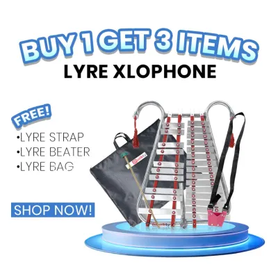 Muzikly LYRE XYLOPHONE - Mini Small Medium Large with Free Bag Lyre Beater Strap
