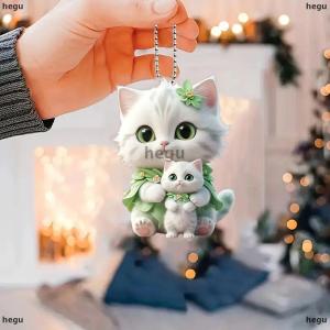 [COD] hegu Xe treo Mặt dây chuyền gương chiếu hậu trang trí ba lô hình con mèo 2D Acrylic treo trang trí nội thất xe hơi trang trí thủ công