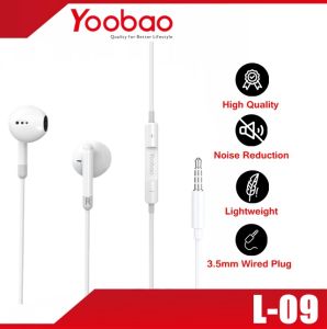 YOOBAO L-09 3.5mm HiFi Stereo Wired In-Ear Earphone with Mic