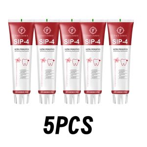 【Buy 5 Take 1】FJ sip-4 probiotic brighten toothpaste 100g*5 + herbal Fluoride 24Hrs Toothpaste