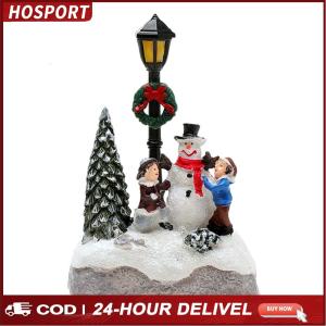 Christmas Resin House Decor with Light for Festive Home Display