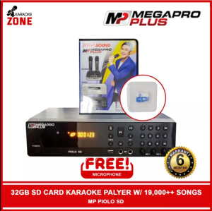 Megapro Plus Piolo SD 32GB SD Card Karaoke Player / with up to 21000 songs MTVs Songbook with Free Wired Microphone / Karaoke Player / Megapro Plus
