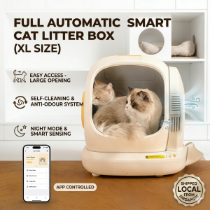 SG[Stock] 75L Fully Automatic Cat Litter Box App Controlled Enclosed Deodorizer Ultra-Sensitive Gravity Sensor
