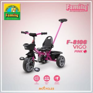 Sepeda Roda 3 Family Vigo F 8106 Sepeda Anak Roda Tiga tricycle new stroller roda tiga family ada safety belt storller vigo f 8106 kerata roda 3 Family Tricycle Premium Vigo