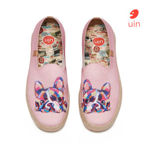 UIN Womens Espadrilles Slip Ons Knitted Lightweight Walking Casual Loafers Comfortable Art Painted Travel Shoes Marbella II