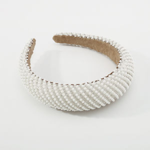 F4 Bando Korea 3.5cm Impor dengan Aksen Kristal Permata Mutiara Bando Bridal Wedding Headband BBM002