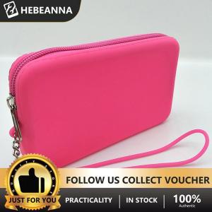 hebeanna Square Silicone Cosmetic Storage Bag Travel Makeup Brush Holder Portable Digital Storage Bag Waterproof Case