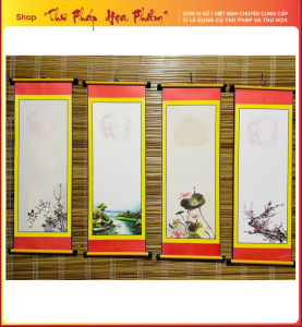 combo 10 tờ giấy viết thư pháp 27x79cm đủ mẫu bao gồm cả nẹp treo