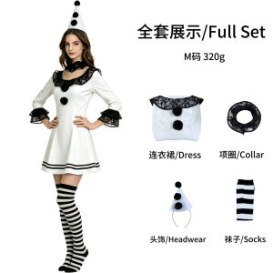 Soul-Stealing Clown cos Harley Quinn lace dress cosplay Halloween Costume Party Role Play