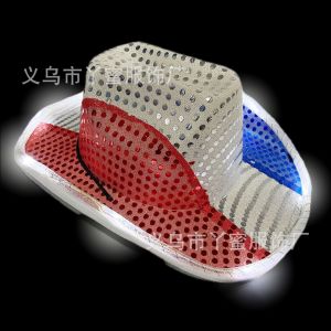 American Independence Day Flag Cowboy Hat Fan Hat American Flag Top Hat American Independence Day World Cup Football Hat