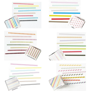 8Rolls Dot Striped Decorative Tape 3mmX5m Scrapbooking Decoration Adhesive Stripes For Journal Planner Notebook Wrapping