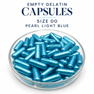 1000pcs Size 00 Pearl Light Blue Capsule OSPA Empty Capsule Gelatin