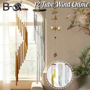 B-HQ 12 Tube Wind Chime Aluminum Tube Hanging Ornament Outdoor Courtyard Decoration 18 Inch Handmade