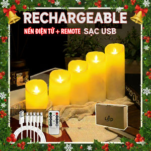 (sẵn HCM) Nến điện tử sạc điện không dùng pinnên điện tử trang trí chạy điện (hàng sẵn có hỏa tốc)