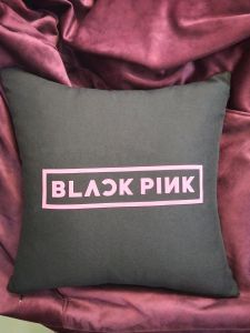 [Ready Stock] Black Pink  Pattern 16"x16" Throw Pillow With Cover Soft Linen Cotton Pillowcase Square Cushion Cover- Washable Cover/ Blink Choice