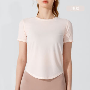 alo  Trang Phục Yoga Nữ 2024 Thể thao mới mùa hè T Áo sơ mi ngắn tay thể dục chạy bộ kích thước lớn dáng rộng nhanh khô