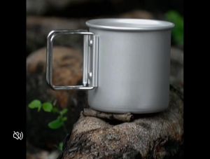 Outdoor Aluminum Alloy Water Cup Foldable Handle Camping Cup Portable Food Grade Heatable Picnic Cup
