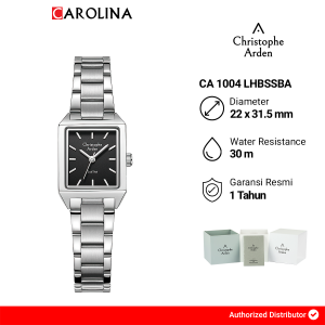 Jam Tangan Wanita Christophe Arden CA 1004 LHBSSBA Black Dial Silver Stainless Steel Strap