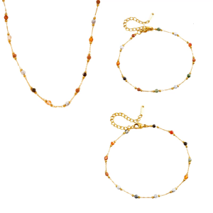 Handmade Ethnic Style Bracelet/Necklace/Anklet Multicolor Stone Beads for Women Unique Gemstones Accessories