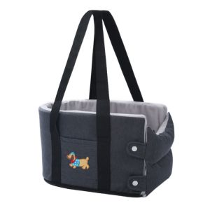 OUTOPEN Large Capacity Puppy Car Seat Cute Soft Pet Car Safety Seat Pet Carrier with Safety Leash Pet Booster Seat for Dogs Cats