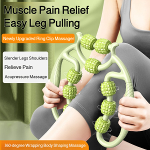 Womens Leg Stretch Massager Relieve Muscle Soreness  Double Row Ring Clip Leg Massager Home Fitness Equipment