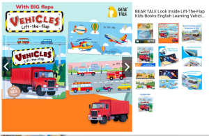 BEAR TALE Look Inside Lift-The-Flap Kids Books English Learning Vehicles Cognitive Books For Kids